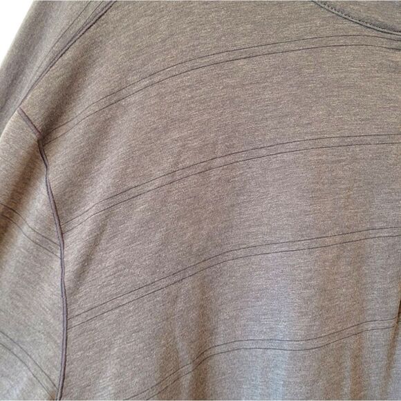 Prana Men's Light Grey Striped Tencel Blend Quarter Zip Pullover - Picture 5 of 5